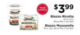 Biazzo Ricotta or Biazzo Mozzarella