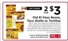 Old El Paso Beans, Taco Shells or Tortillas