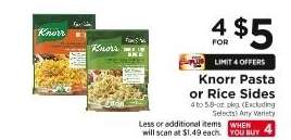 Knorr Pasta or Rice Sides