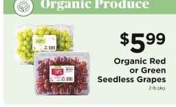 Organic Red or Green Seedless Grapes