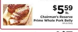 Chairman's Reserve Prime Whole Pork Belly