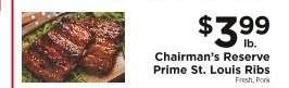 Chairman's Reserve Prime St. Louis Ribs