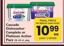 Cascade Dishwasher Complete or Platinum Action Pacs