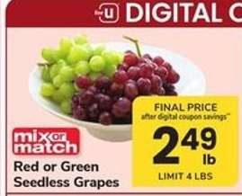 Red or Green Seedless Grapes