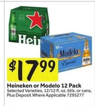 Heineken or Modelo 12 Pack