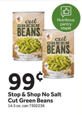 Stop & Shop No Salt Cut Green Beans