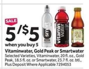 Vitaminwater, Gold Peak or Smartwater