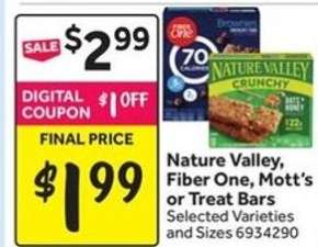 Nature Valley, Fiber One, Mott’s or Treat Bars