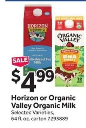 Horizon or Organic Valley Organic Milk