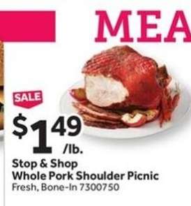 Stop & Shop Whole Pork Shoulder Picnic