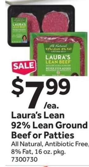 Laura's Lean 92% Lean Ground Beef or Patties