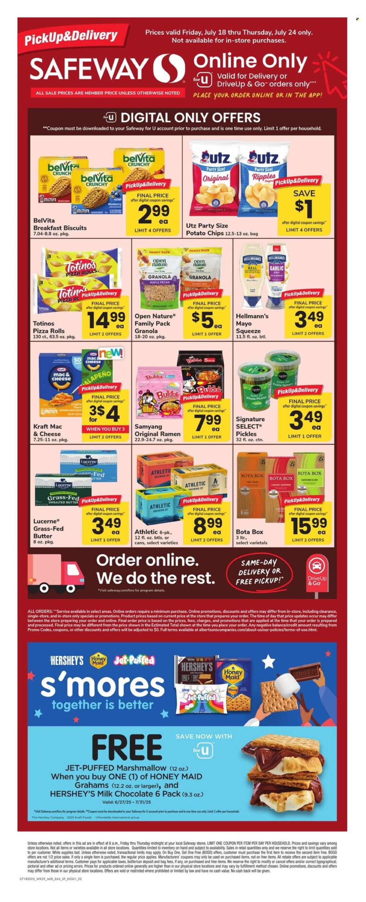 Safeway ad - 07/18/2025 - 07/24/2025. Page 1