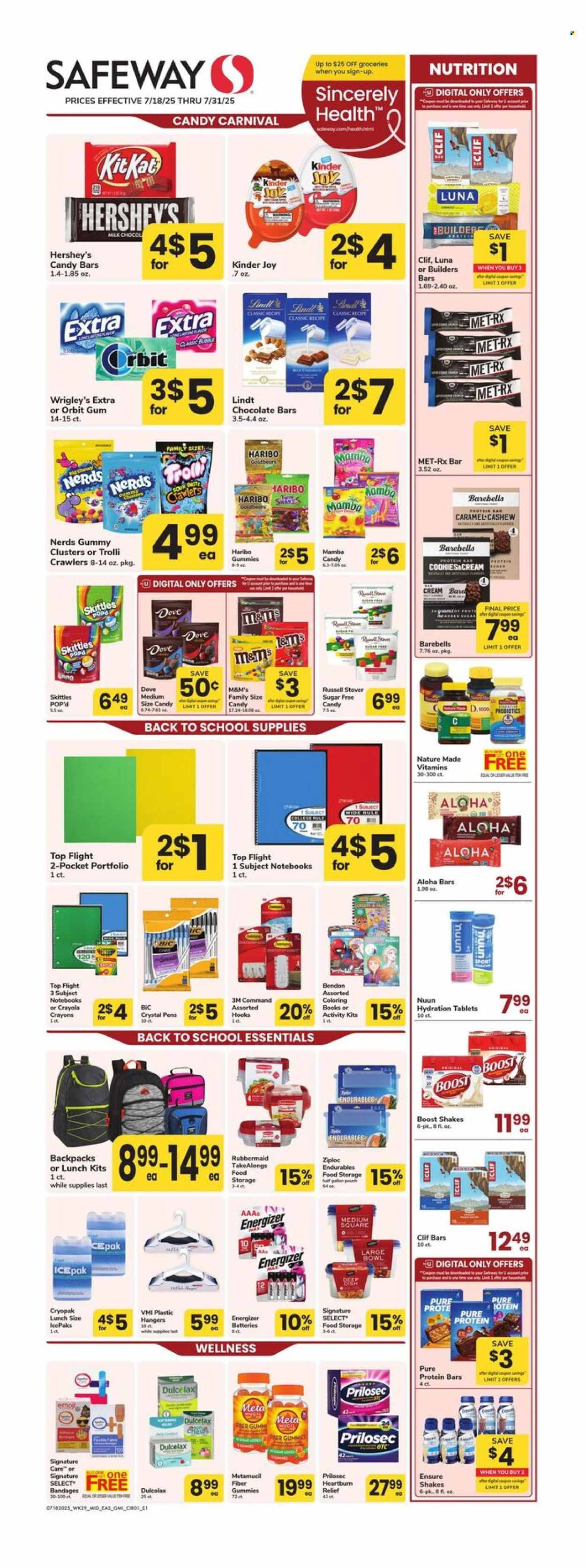 Safeway ad - 07/18/2025 - 07/31/2025. Page 1