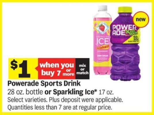 Powerade Sports Drink or Sparkling Ice