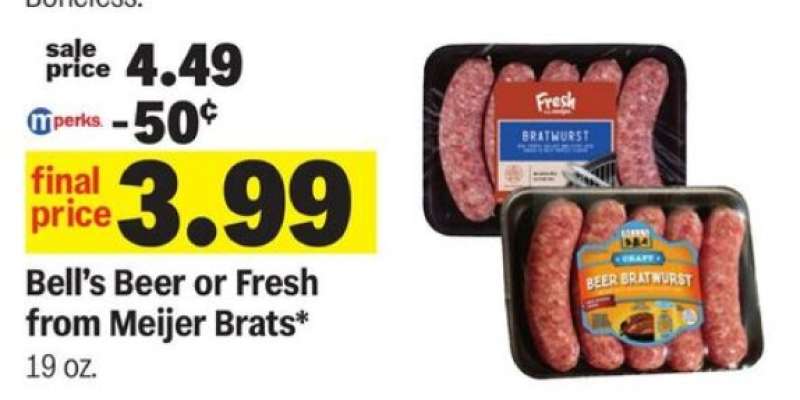 Bell's Beer or Fresh from Meijer Brats