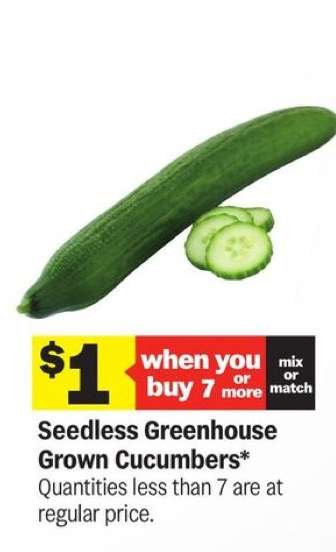Seedless Greenhouse Grown Cucumbers