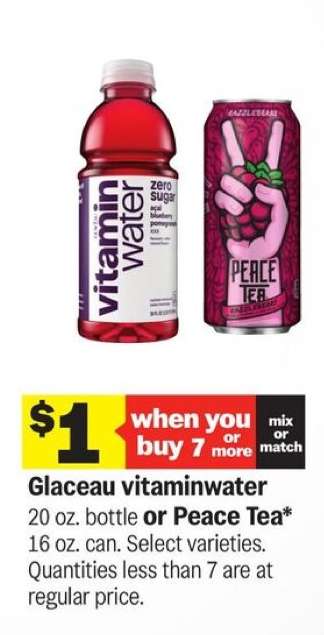 Glaceau vitaminwater or Peace Tea