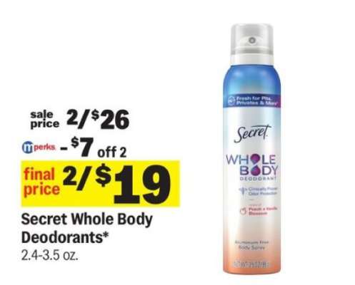 Secret Whole Body Deodorants