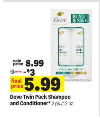 Dove Twin Pack Shampoo and Conditioner