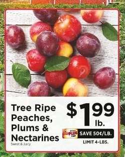Tree Ripe Peaches, Plums & Nectarines