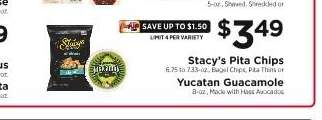 Stacy's Pita Chips or Yucatan Guacamole