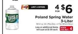 Poland Spring Water 3-Liter