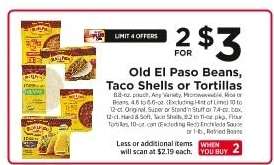 Old El Paso Beans, Taco Shells or Tortillas