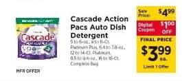 Cascade Action Pacs Auto Dish Detergent