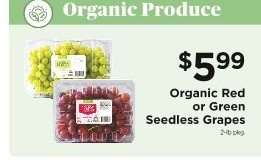 Organic Red or Green Seedless Grapes