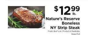 Nature’s Reserve Boneless NY Strip Steak