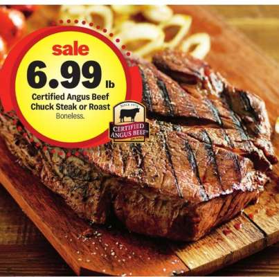 Certified Angus Beef Chuck Steak or Roast