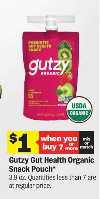 Gutzy Gut Health Organic Snack Pouch
