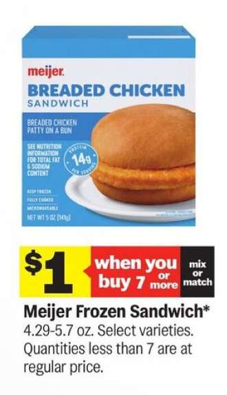 Meijer Frozen Sandwich