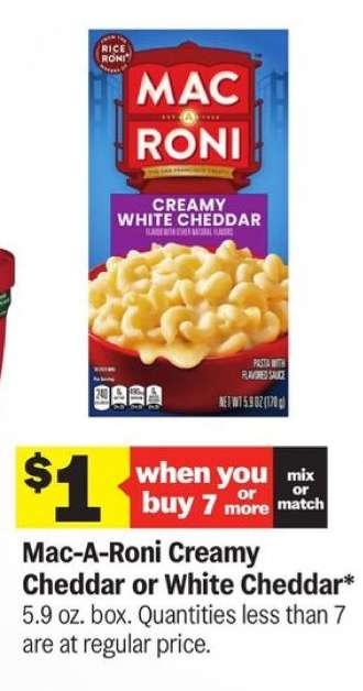 Mac-A-Roni Creamy Cheddar or White Cheddar