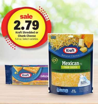 Kraft Shredded or Chunk Cheese*