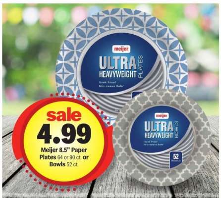 Meijer 8.5” Paper Plates or Bowls