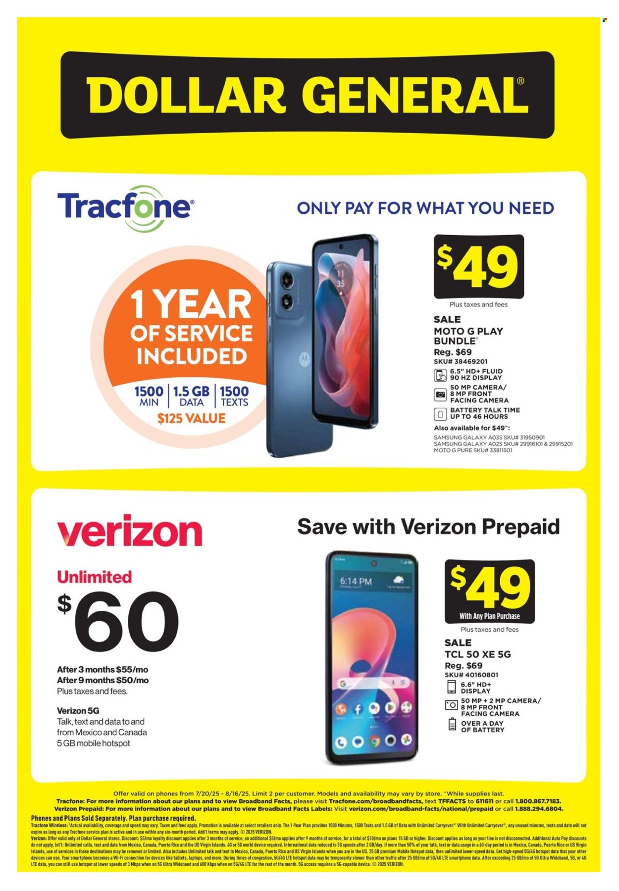 Dollar General ad - 07/20/2025 - 08/16/2025. Page 1