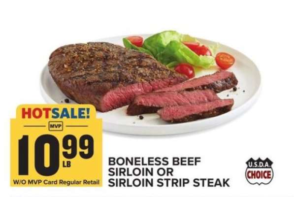 Boneless Beef Sirloin or Sirloin Strip Steak