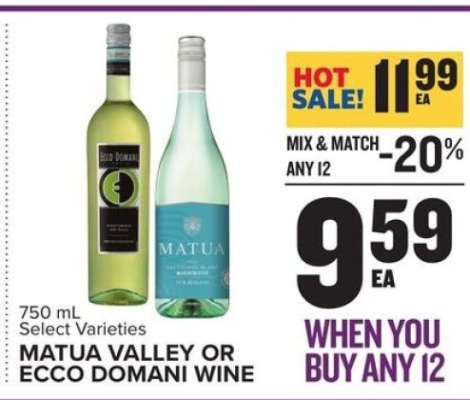 Matua Valley or Ecco Domani Wine