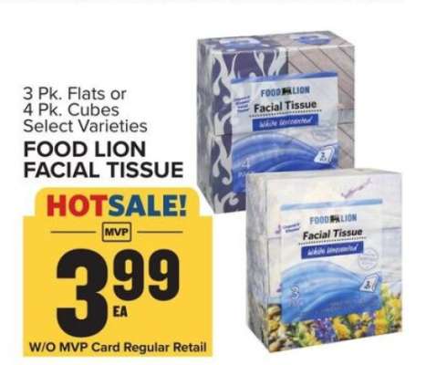 Food Lion Facial Tissue