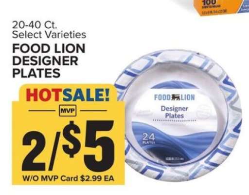 FOOD LION DESIGNER PLATES