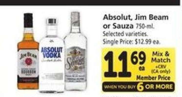 Absolut, Jim Beam or Sauza