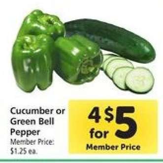 Cucumber or Green Bell Pepper
