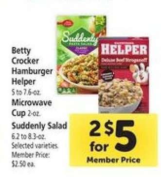 Betty Crocker Hamburger Helper, Microwave Cup, Suddenly Salad