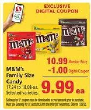 M&M's Family Size Candy