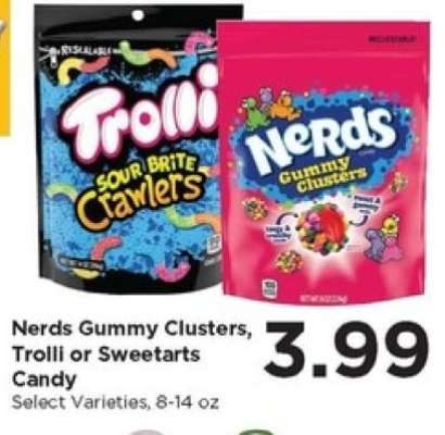 Nerds Gummy Clusters, Trolli or Sweetarts Candy