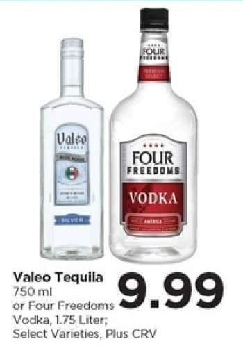 Valeo Tequila or Four Freedoms Vodka