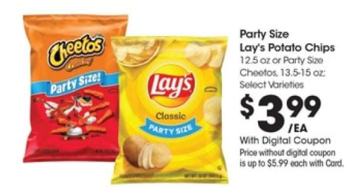 Lay's Potato Chips or Cheetos Party Size