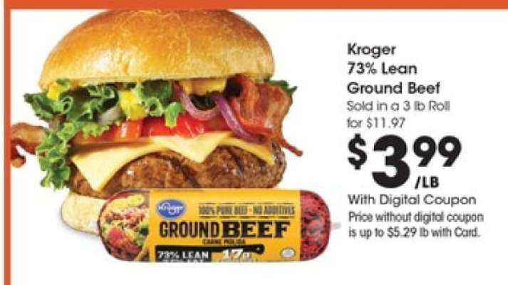 Kroger 73% Lean Ground Beef