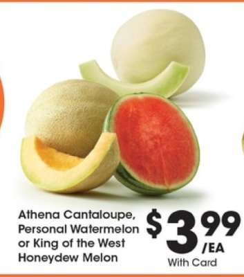 Athena Cantaloupe, Personal Watermelon or King of the West Honeydew Melon